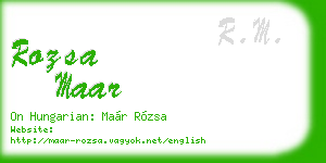 rozsa maar business card