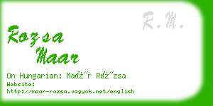 rozsa maar business card